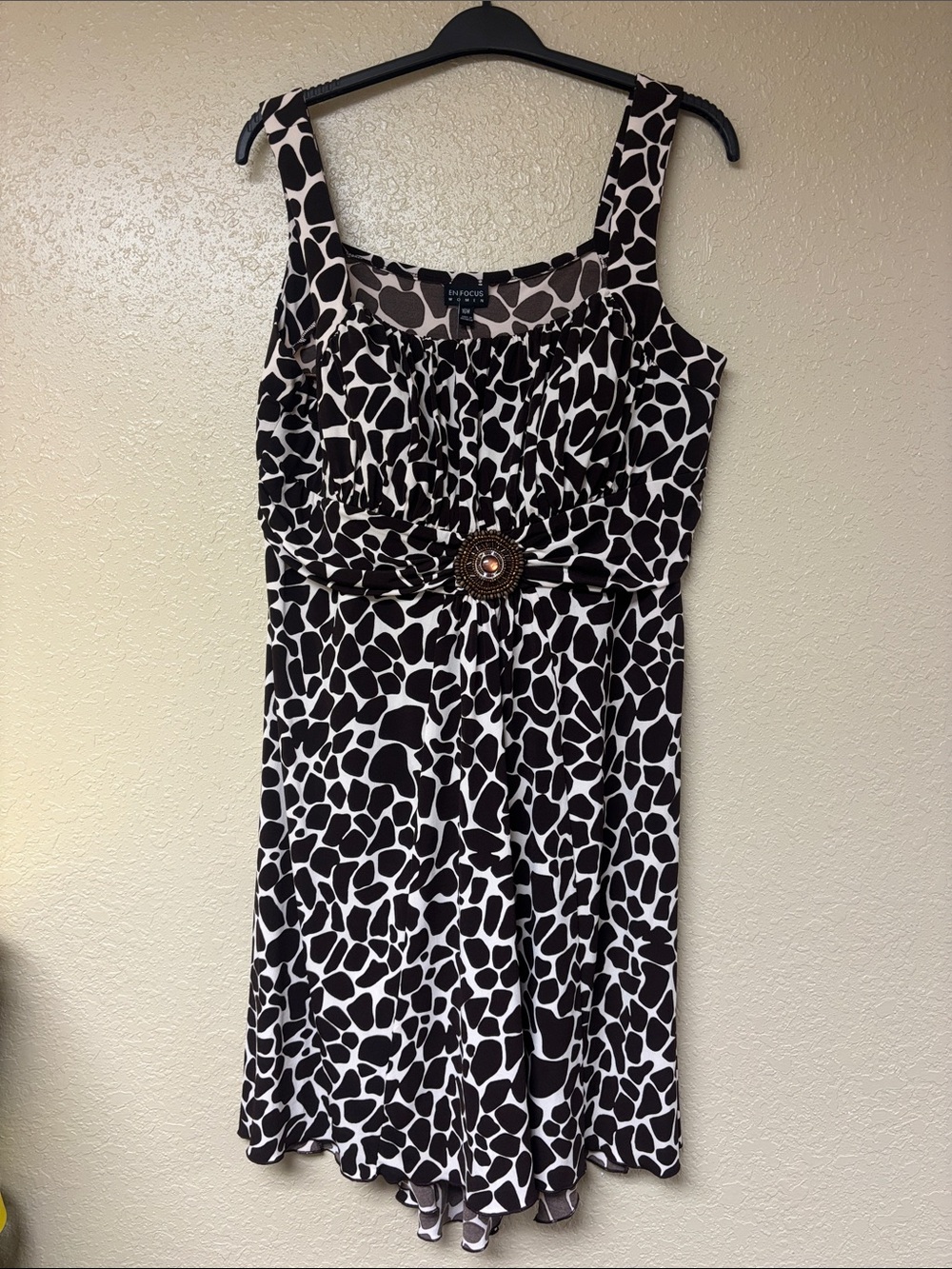 Enfocus Studio Black and White Giraffe-Print Mini Dress